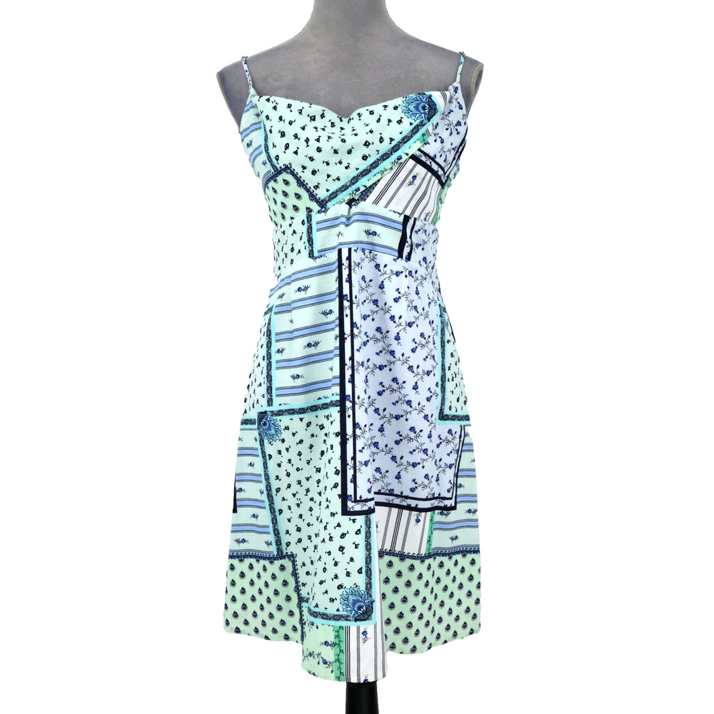 Loft Dress Petites 10P Blue Green Floral Spaghetti Strap Smocked Sundress New